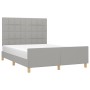Light gray fabric bed frame with headboard 140x190 cm by vidaXL, Beds and slatted bases - Ref: Foro24-3125049, Price: 218,22 ...