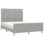 Light gray fabric bed frame with headboard 140x190 cm by vidaXL, Beds and slatted bases - Ref: Foro24-3125049, Price: 219,30 ...