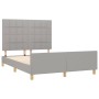 Light gray fabric bed frame with headboard 140x190 cm by vidaXL, Beds and slatted bases - Ref: Foro24-3125049, Price: 218,22 ...