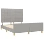 Light gray fabric bed frame with headboard 140x190 cm by vidaXL, Beds and slatted bases - Ref: Foro24-3125049, Price: 219,30 ...