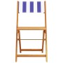 Sillas jardín plegables 6 uds madera maciza tela azul blanco