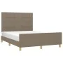 Bed frame with headboard in taupe gray fabric 140x190 cm by vidaXL, Beds and slatted bases - Ref: Foro24-3125053, Price: 208,...