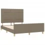Bed frame with headboard in taupe gray fabric 140x190 cm by vidaXL, Beds and slatted bases - Ref: Foro24-3125053, Price: 208,...