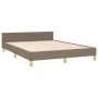 Bettgestell mit Kopfteil aus taupegrauem Stoff 140x190 cm von vidaXL, Betten und Lattenroste - Ref: Foro24-3125053, Preis: 20...