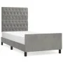 Estructura de cama con cabecero terciopelo gris claro 90x200 cm de vidaXL, Camas y somieres - Ref: Foro24-3125916, Precio: 15...