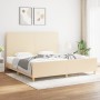 Bed frame with cream fabric headboard 200x200 cm by vidaXL, Beds and slatted bases - Ref: Foro24-3124924, Price: 265,40 €, Di...