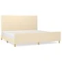 Estructura de cama con cabecero de tela color crema 200x200 cm de vidaXL, Camas y somieres - Ref: Foro24-3124924, Precio: 255...