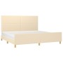 Estructura de cama con cabecero de tela color crema 200x200 cm de vidaXL, Camas y somieres - Ref: Foro24-3124924, Precio: 238...