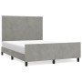 Estructura de cama con cabecero terciopelo gris claro 140x190cm de vidaXL, Camas y somieres - Ref: Foro24-3125635, Precio: 22...