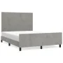 Estructura de cama con cabecero terciopelo gris claro 140x190cm de vidaXL, Camas y somieres - Ref: Foro24-3125635, Precio: 22...