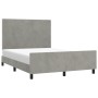 Estructura de cama con cabecero terciopelo gris claro 140x190cm de vidaXL, Camas y somieres - Ref: Foro24-3125635, Precio: 22...