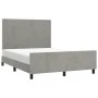 Estructura de cama con cabecero terciopelo gris claro 140x190cm de vidaXL, Camas y somieres - Ref: Foro24-3125635, Precio: 22...