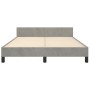 Bed frame with light gray velvet headboard 140x190cm by vidaXL, Beds and slatted bases - Ref: Foro24-3125635, Price: 225,82 €...
