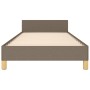 Bed frame with headboard in taupe gray fabric 90x190 cm by vidaXL, Beds and slatted bases - Ref: Foro24-3125345, Price: 156,9...