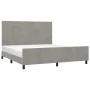 Bettgestell mit hellgrauem Samtkopfteil 180x200cm von vidaXL, Betten und Lattenroste - Ref: Foro24-3125647, Preis: 225,17 €, ...