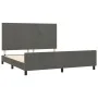 Bed frame with dark gray velvet headboard 160x200 cm by vidaXL, Beds and slatted bases - Ref: Foro24-3125642, Price: 208,14 €...