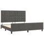 Bed frame with dark gray velvet headboard 160x200 cm by vidaXL, Beds and slatted bases - Ref: Foro24-3126008, Price: 224,81 €...