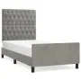 Light gray velvet bed frame with headboard 90x190 cm by vidaXL, Beds and slatted bases - Ref: Foro24-3125910, Price: 161,37 €...