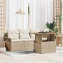 Conjunto de sofá de jardín con cojín 5 pcs beige y crema en Sofás de exterior | Comprar online en Foro24