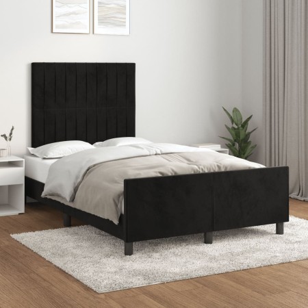 Estructura de cama con cabecero de terciopelo negro 120x200 cm de vidaXL, Camas y somieres - Ref: Foro24-3125869, Precio: 167...