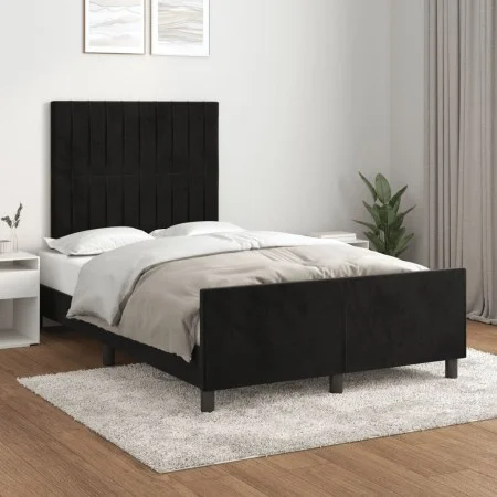 Estructura de cama con cabecero de terciopelo negro 120x200 cm de vidaXL, Camas y somieres - Ref: Foro24-3125869, Precio: 164...