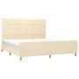 Bettgestell mit cremefarbenem Stoffkopfteil 180x200 cm von vidaXL, Betten und Lattenroste - Ref: Foro24-3125078, Preis: 258,3...