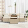 Conjunto de sofá de jardín 5 pcs beige y crema 100 x 55 x 73 cm