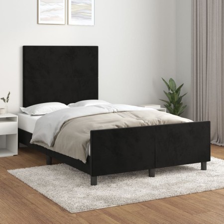 Estructura de cama con cabecero de terciopelo negro 120x200 cm de vidaXL, Camas y somieres - Ref: Foro24-3125625, Precio: 177...