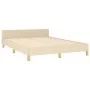 Bed frame with cream fabric headboard 140x190 cm by vidaXL, Beds and slatted bases - Ref: Foro24-3124973, Price: 194,58 €, Di...