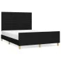 Bed frame with black fabric headboard 140x190 cm by vidaXL, Beds and slatted bases - Ref: Foro24-3125132, Price: 220,67 €, Di...