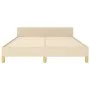 Bed frame with cream fabric headboard 140x190 cm by vidaXL, Beds and slatted bases - Ref: Foro24-3124973, Price: 194,58 €, Di...