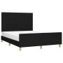 Bed frame with black fabric headboard 140x190 cm by vidaXL, Beds and slatted bases - Ref: Foro24-3125132, Price: 220,67 €, Di...