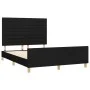 Bed frame with black fabric headboard 140x190 cm by vidaXL, Beds and slatted bases - Ref: Foro24-3125132, Price: 220,67 €, Di...