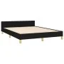 Bed frame with black fabric headboard 140x190 cm by vidaXL, Beds and slatted bases - Ref: Foro24-3125132, Price: 220,67 €, Di...
