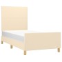 Bed frame with cream fabric headboard 90x190 cm by vidaXL, Beds and slatted bases - Ref: Foro24-3124860, Price: 154,28 €, Dis...