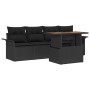Conjunto de sofá de jardín 5 pcs Negro 100 x 55 x 73 cm