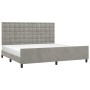 Light gray velvet bed frame with headboard 200x200cm by vidaXL, Beds and slatted bases - Ref: Foro24-3126019, Price: 246,40 €...