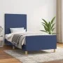 Estructura de cama con cabecero de tela azul 90x190 cm de vidaXL, Camas y somieres - Ref: Foro24-3124861, Precio: 145,85 €, D...