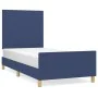 Estructura de cama con cabecero de tela azul 90x190 cm de vidaXL, Camas y somieres - Ref: Foro24-3124861, Precio: 145,85 €, D...