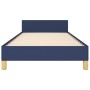 Estructura de cama con cabecero de tela azul 90x190 cm de vidaXL, Camas y somieres - Ref: Foro24-3124861, Precio: 151,42 €, D...