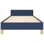 Estructura de cama con cabecero de tela azul 90x190 cm de vidaXL, Camas y somieres - Ref: Foro24-3124861, Precio: 145,85 €, D...