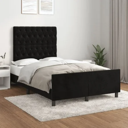 Bed frame with black velvet headboard 120x200 cm by vidaXL, Beds and slatted bases - Ref: Foro24-3125930, Price: 183,47 €, Di...