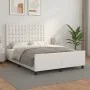 Estructura de cama cabecero cuero sintético blanco 140x190 cm de vidaXL, Camas y somieres - Ref: Foro24-3125568, Precio: 236,...