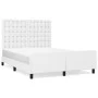Estructura de cama cabecero cuero sintético blanco 140x190 cm de vidaXL, Camas y somieres - Ref: Foro24-3125568, Precio: 236,...