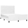 Estructura de cama cabecero cuero sintético blanco 140x190 cm de vidaXL, Camas y somieres - Ref: Foro24-3125568, Precio: 236,...