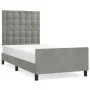 Light gray velvet bed frame with headboard 90x190 cm by vidaXL, Beds and slatted bases - Ref: Foro24-3125971, Price: 148,59 €...