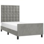 Hellgrauer Samtbettrahmen mit Kopfteil 90x190 cm von vidaXL, Betten und Lattenroste - Ref: Foro24-3125971, Preis: 159,55 €, R...