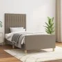 Bed frame with headboard in taupe gray fabric 90x190 cm by vidaXL, Beds and slatted bases - Ref: Foro24-3125183, Price: 135,4...