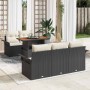Conjunto de sofá de jardín 6 pcs Negro y crema 100 x 55 x 73 cm