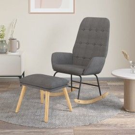 Schaukelstuhl mit hellgrauem Stoffhocker von vidaXL, Schaukelstühle - Ref: Foro24-3097704, Preis: 148,30 €, Rabatt: %